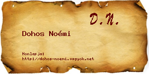 Dohos Noémi névjegykártya